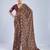 Maroon color stylish ajrak printed traditional chiffon fabric saree