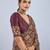 Maroon color stylish ajrak printed traditional chiffon fabric saree