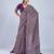 Purple color stylish ajrak printed traditional chiffon fabric saree