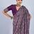 Purple color stylish ajrak printed traditional chiffon fabric saree