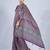 Purple color stylish ajrak printed traditional chiffon fabric saree