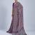 Purple color stylish ajrak printed traditional chiffon fabric saree