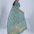Blue color stylish ajrak printed traditional chiffon fabric saree