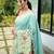 Sky blue silk blend saree with meenakari motifs