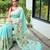 Sky blue silk blend saree with meenakari motifs