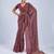 Maroon color stylish ajrak printed traditional chiffon fabric saree