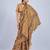 Yellow color stylish ajrak printed traditional chiffon fabric saree