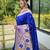 Violet silk blend saree with meenakari motifs