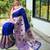 Violet silk blend saree with meenakari motifs