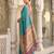Turquoise color banarasi silk fabric graceful ethnic woven saree