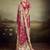 Peach color jacquard silk fabric fabric beautiful floral print saree