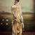 Beige color jacquard silk fabric fabric beautiful floral print saree
