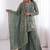 Sea green embroidered fendy kurta set with dupatta