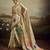 Beige color jacquard silk fabric fabric beautiful floral print saree