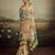Beige color jacquard silk fabric fabric beautiful floral print saree