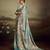 Aqua green color jacquard silk fabric fabric beautiful floral print saree