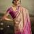 Rose pink color jacquard silk fabric fabric beautiful floral print saree