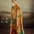 Mustard color jacquard silk fabric fabric beautiful floral print saree