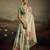 Light green color jacquard silk fabric fabric beautiful floral print saree
