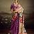 Purple color jacquard silk fabric fabric beautiful floral print saree