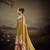 Beige color jacquard silk fabric fabric beautiful floral print saree