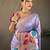Lavender soft silk blend saree with rich weaved heavy pallu & 3d traditional design with gold and silver zari
