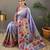 Lavender soft silk blend saree with rich weaved heavy pallu & 3d traditional design with gold and silver zari