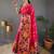 Pink silk blend saree with rich weaved heavy pallu & 3d traditional design with gold and silver zari