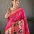 Pink silk blend saree with rich weaved heavy pallu & 3d traditional design with gold and silver zari