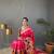 Pink silk blend saree with rich weaved heavy pallu & 3d traditional design with gold and silver zari