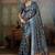 Blue color beautiful ethnic partywear saree for traditional rich looks