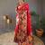 Red silk blend saree with rich weaved heavy pallu & 3d traditional design with gold and silver zari