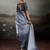 Grey color beautiful satin fabric glamorous bollywood style saree