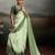 Green color beautiful satin fabric glamorous bollywood style saree