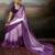 Purple color beautiful satin fabric glamorous bollywood style saree