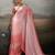 Rose pink color beautiful satin fabric glamorous bollywood style saree