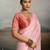 Rose pink color beautiful satin fabric glamorous bollywood style saree
