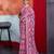 Pink color smart cotton crepe fabric beautiful designer printed saree
