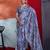 Blue color smart cotton crepe fabric beautiful designer printed saree