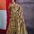Mustard color smart cotton crepe fabric beautiful designer printed saree