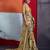 Mustard color smart cotton crepe fabric beautiful designer printed saree