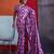 Purple color smart cotton crepe fabric beautiful designer printed saree