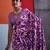 Purple color smart cotton crepe fabric beautiful designer printed saree