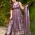 women's crunchy silk sequins embroidered anarkali kurta palazzo with dupatta set