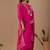 Pink embroidered mul chanderi kurta pant set with banarasi jacquard dupatta