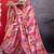 Pink color smart cotton crepe fabric beautiful designer printed saree