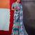 Blue color smart cotton crepe fabric beautiful designer printed saree