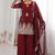 women's shimmer silk sequins embroidered kurta palazzo with dupatta set