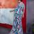 Blue color smart cotton crepe fabric beautiful designer printed saree