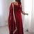 women's shimmer silk sequins embroidered kurta palazzo with dupatta set